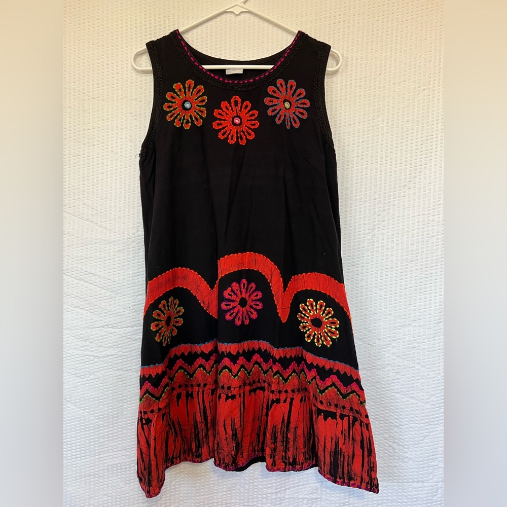 Shoreline Women’s Black Patterned Dress Coverup Beach